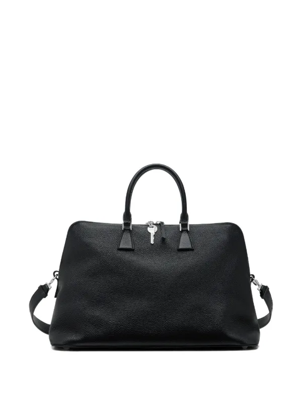 Maison Margiela XL 5AC Zip Leather Tote Bag | Black | FARFETCH