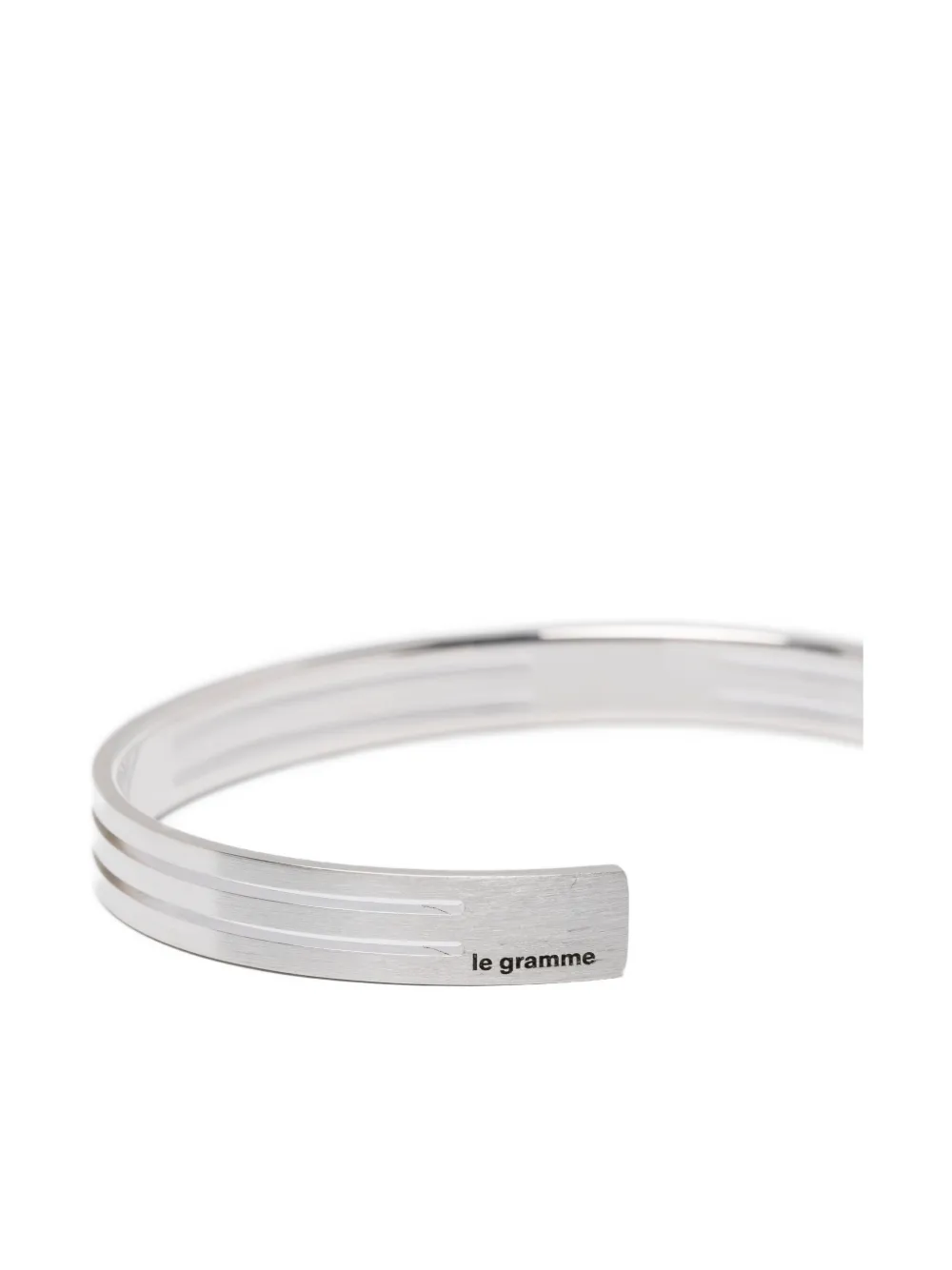 Le Gramme Punched Brushed Bracelet In Metallic