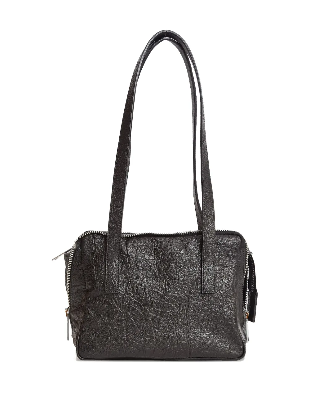 AMINE leather shoulder bag - Zwart