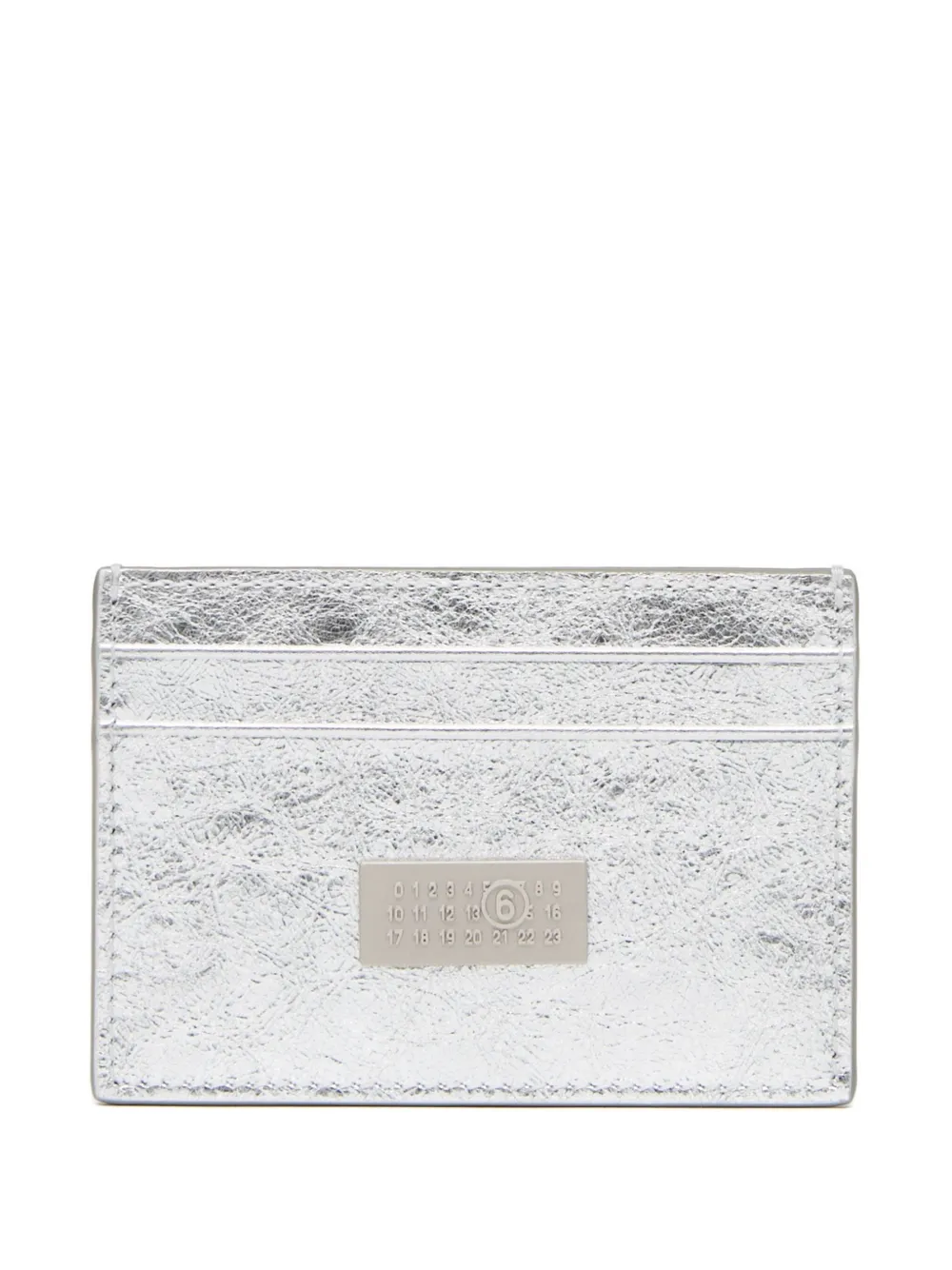 Mm6 Maison Margiela Logo-plaque Cardholder In Silver
