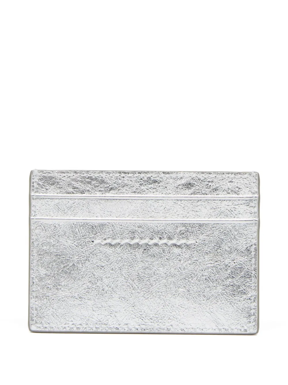 Mm6 Maison Margiela Logo-plaque Cardholder In Silver