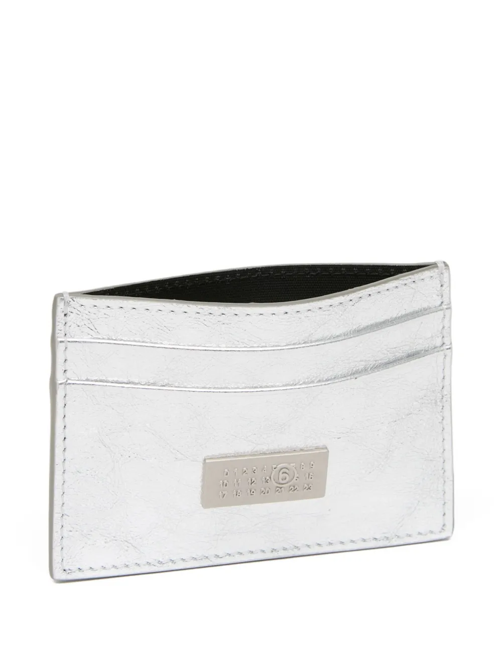 Mm6 Maison Margiela Logo-plaque Cardholder In Silver