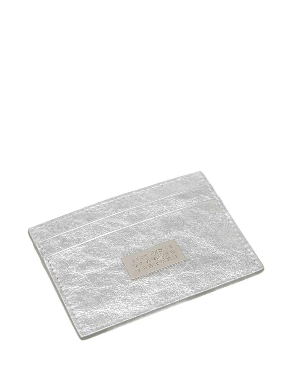 Mm6 Maison Margiela Logo-plaque Cardholder In Silver