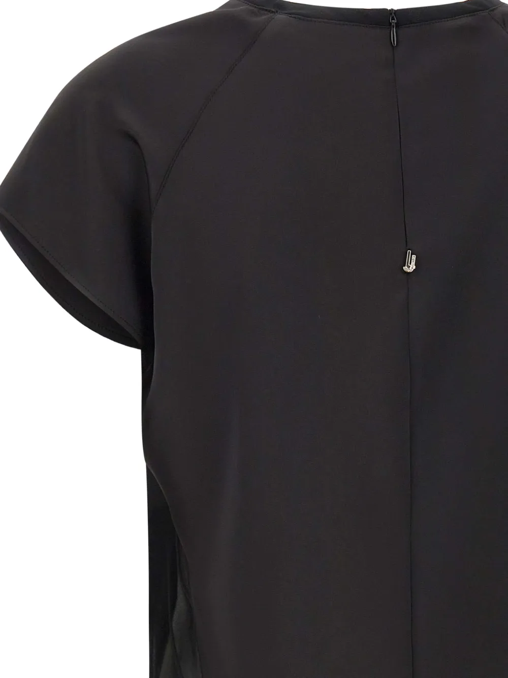 Liu •jo Satin Short-sleeve Top In Brown