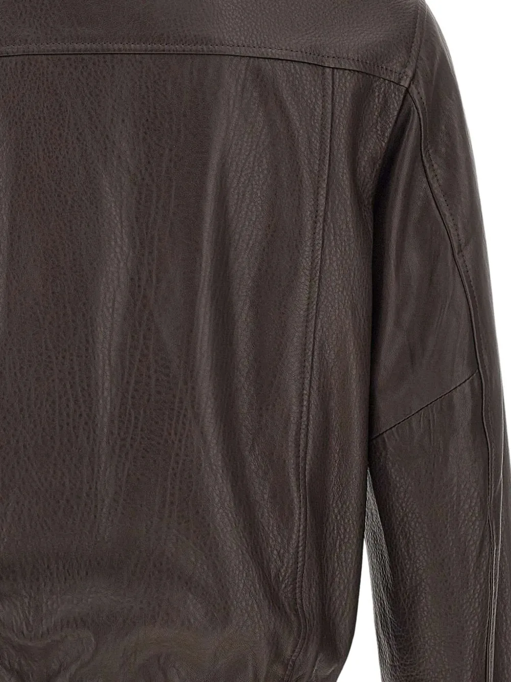 Tagliatore Leather Jacket With Collared Design And Front Pockets In Brown