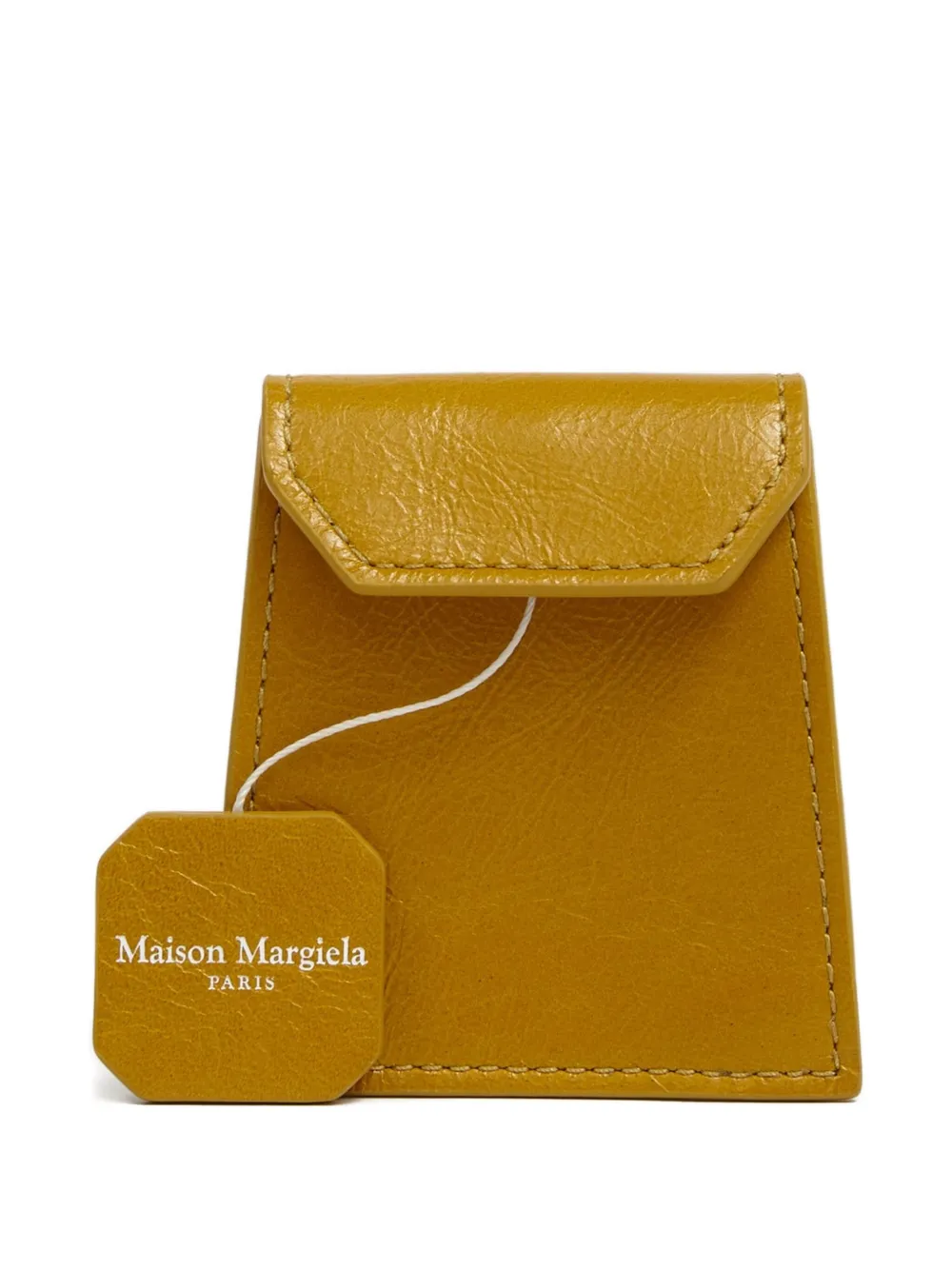 Maison Margiela Tea-bag Flap Wallet In Yellow