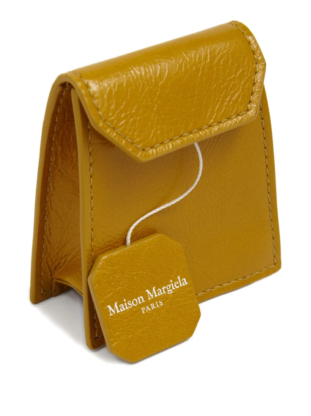 Maison Margiela Tea-bag Flap Wallet In Yellow