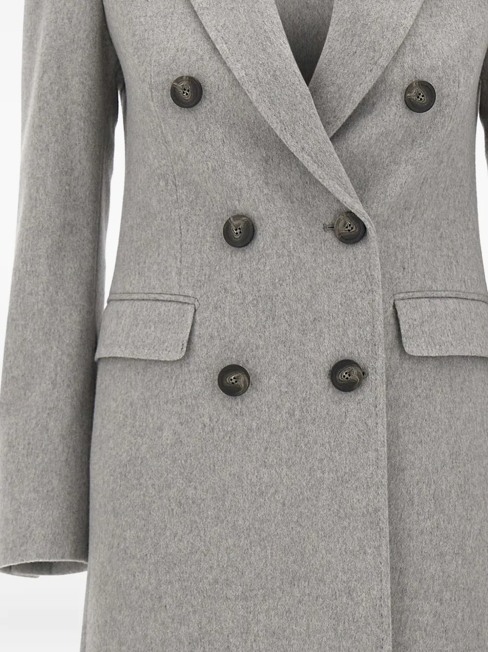 Tagliatore Peak-lapel Double-breasted Coat In Gray