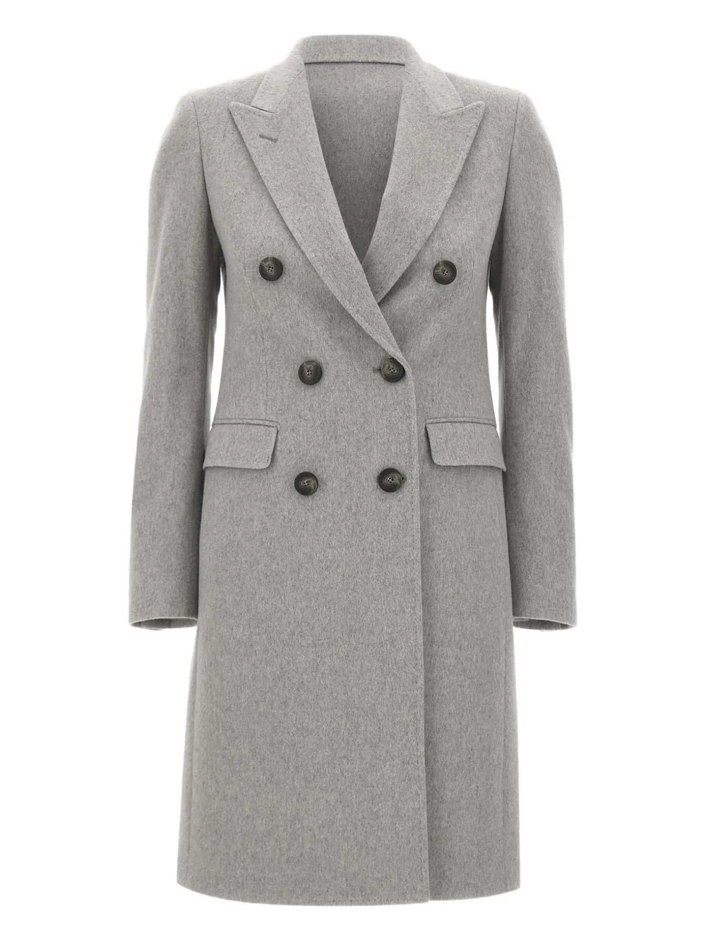 Tagliatore Peak-lapel Double-breasted Coat In Gray