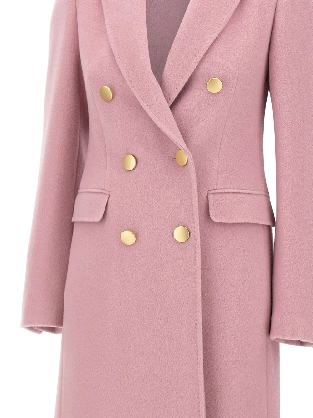Tagliatore Double-breasted Peak-lapel Coat In Pink