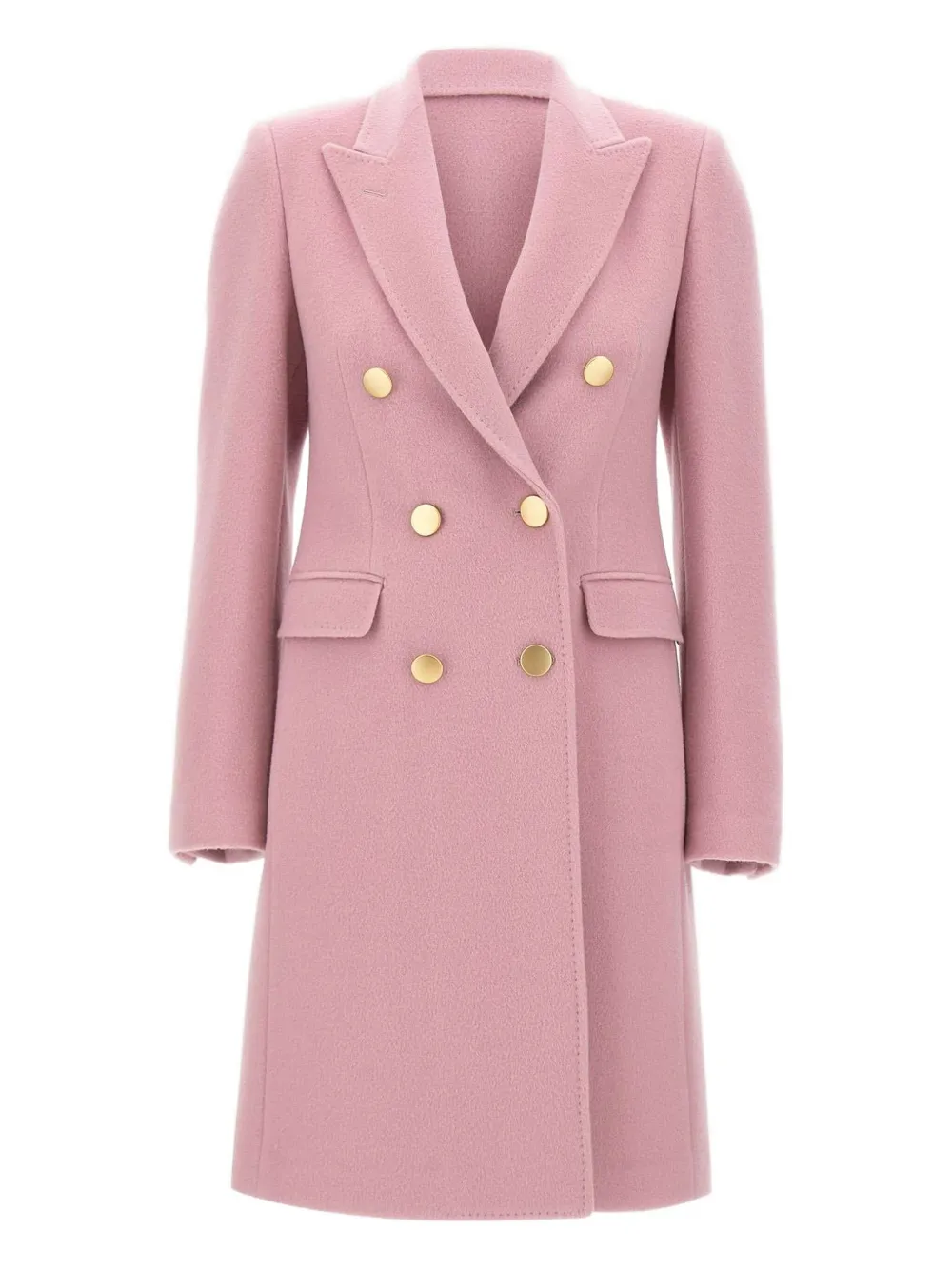 Tagliatore Double-breasted Peak-lapel Coat In Pink