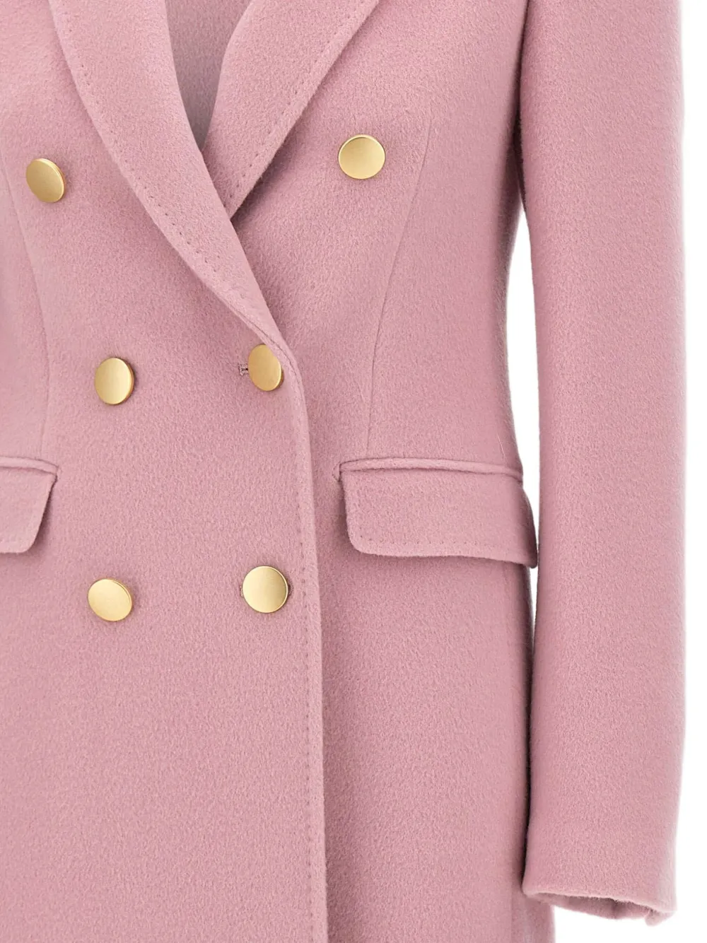 Tagliatore Double-breasted Peak-lapel Coat In Pink