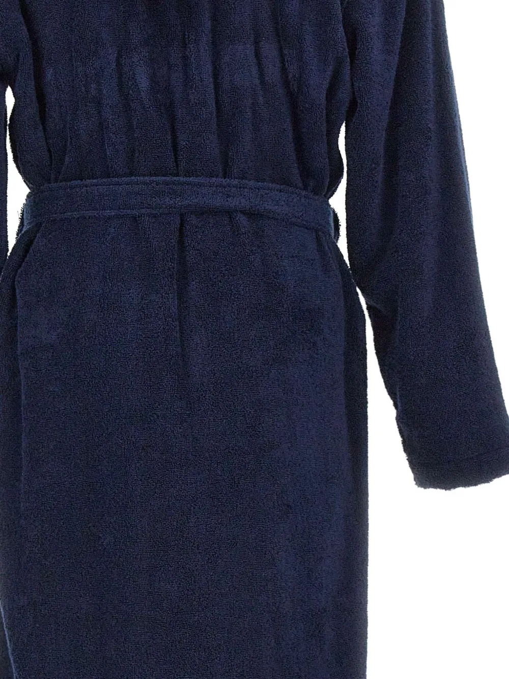 Emporio Armani Badjas met capuchon en logo-jacquard Blauw