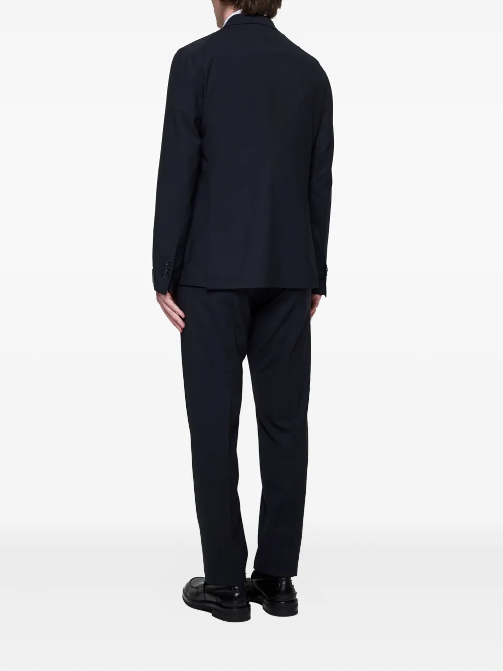 Tagliatore Peak-lapels Drawstring Suit In Blue