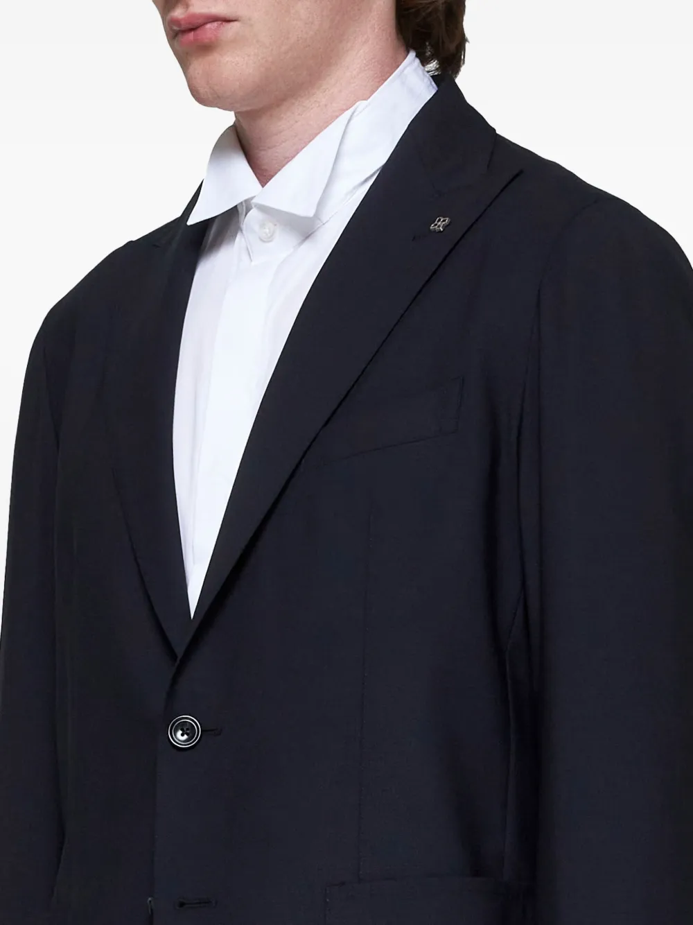 Tagliatore Peak-lapels Drawstring Suit In Blue