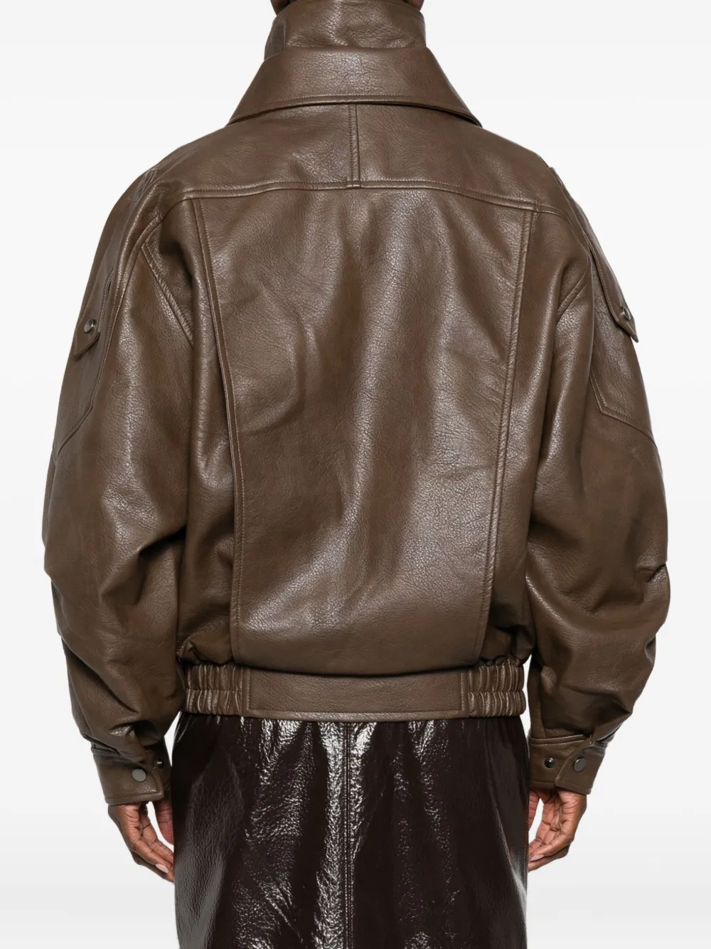 Eleh Zip-up Bomber Jacket In Brown