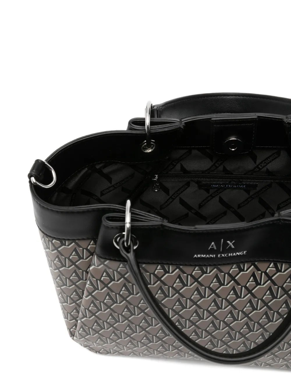 Armani Exchange Shopper met monogram-print Zwart