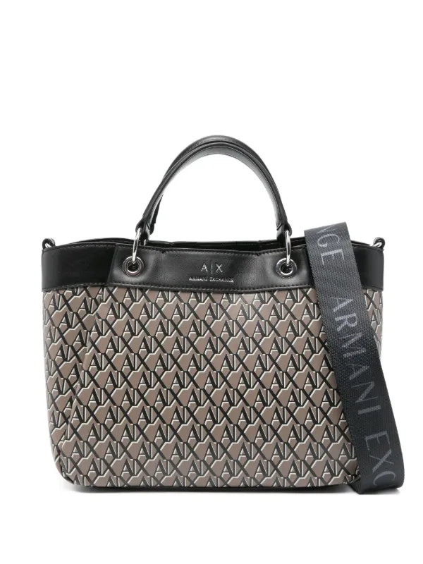 Armani Exchange モノグラム ハンドバッグ | ブラック | FARFETCH JP