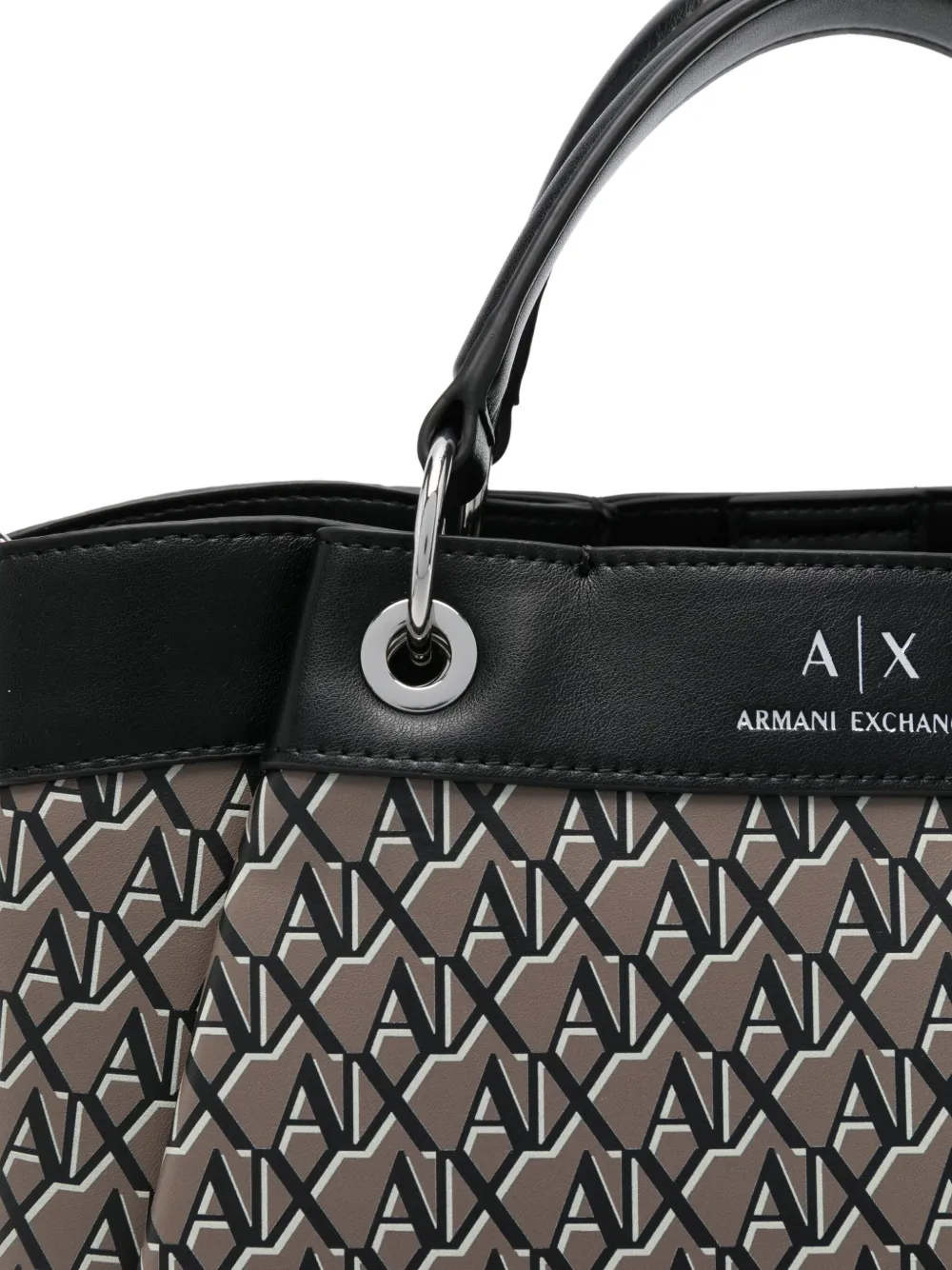 Armani Exchange Shopper met monogram-print Zwart