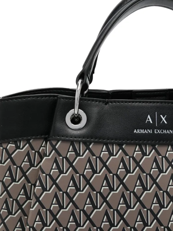 Armani Exchange モノグラム ハンドバッグ | ブラック | FARFETCH JP