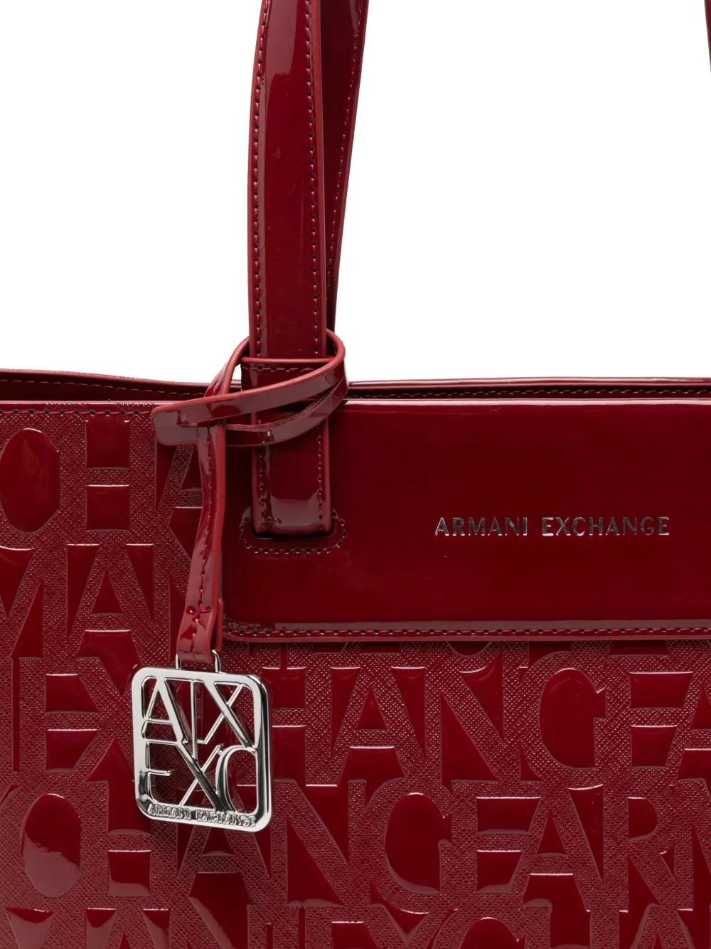 Armani Exchange Logo-embossed Tote Bag In Red