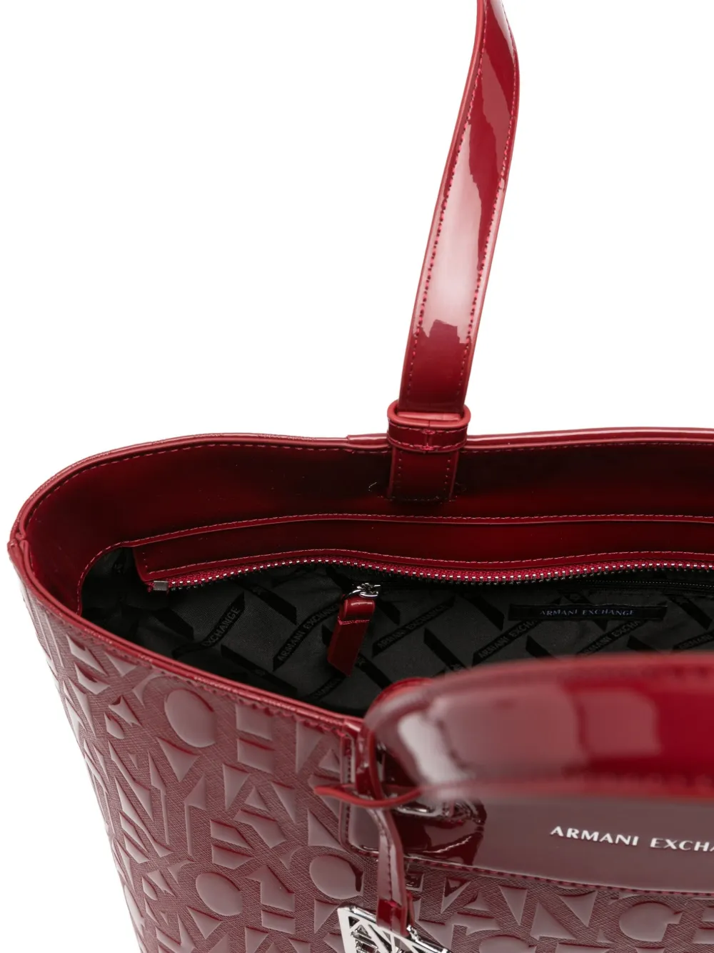 Armani Exchange Logo-embossed Tote Bag In Red