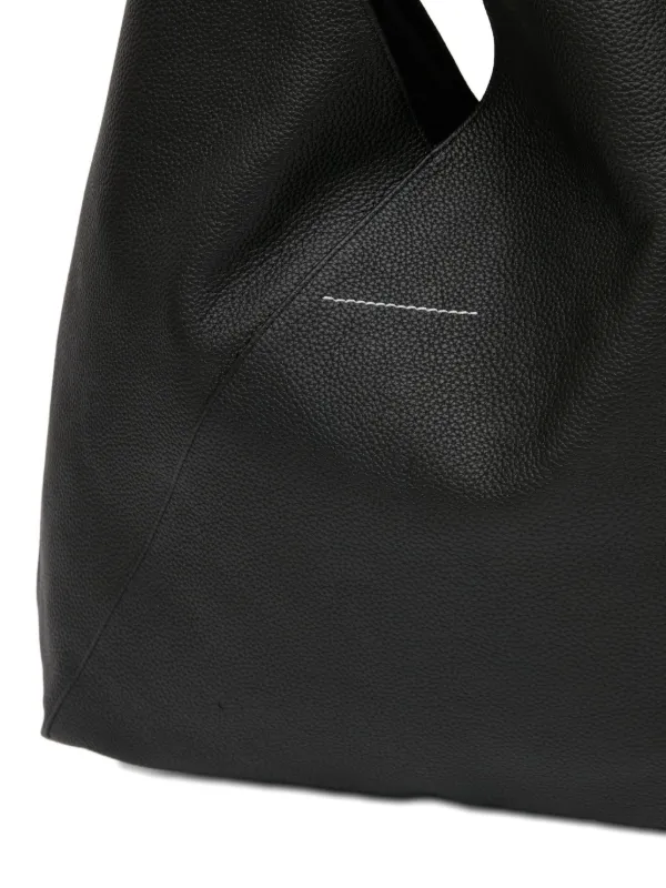 MM6 Maison Margiela Large Japanese Leather Tote Bag | Black