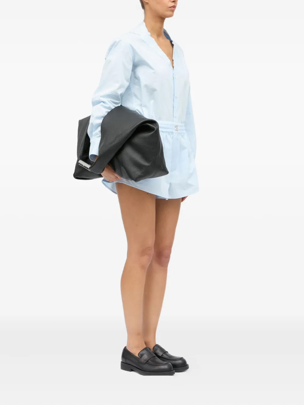 MM6 Maison Margiela Grote Japanese leren shopper - Zwart