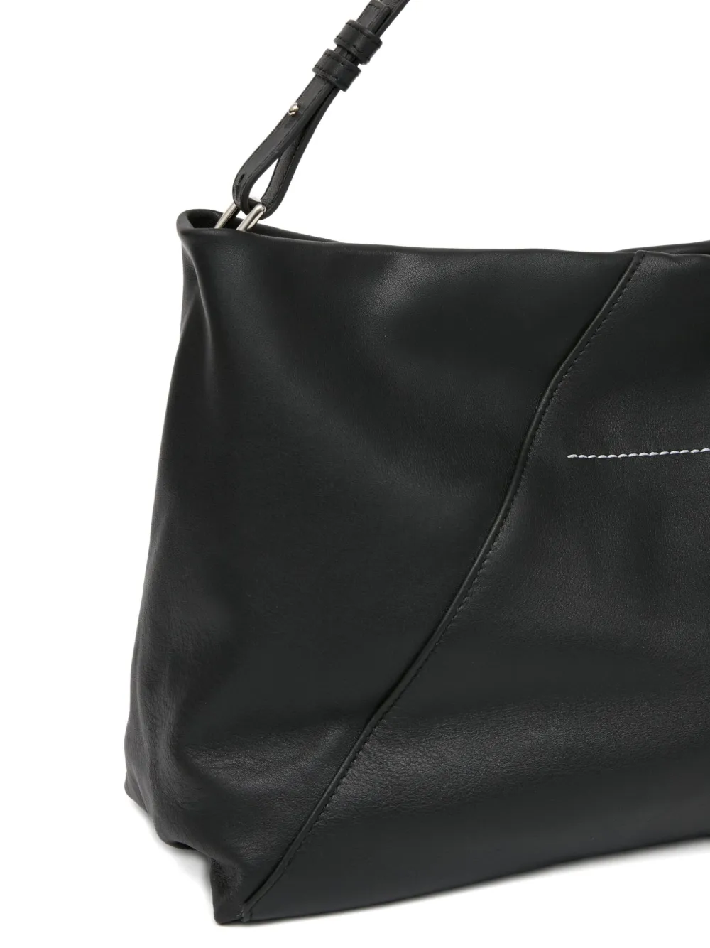 MM6 Maison Margiela Folded Leather Clutch Bag in Black, view 4