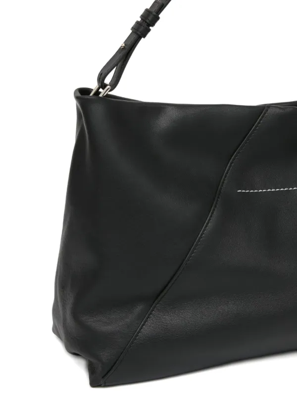 MM6 Maison Margiela Folded Leather Clutch Bag | Black | FARFETCH