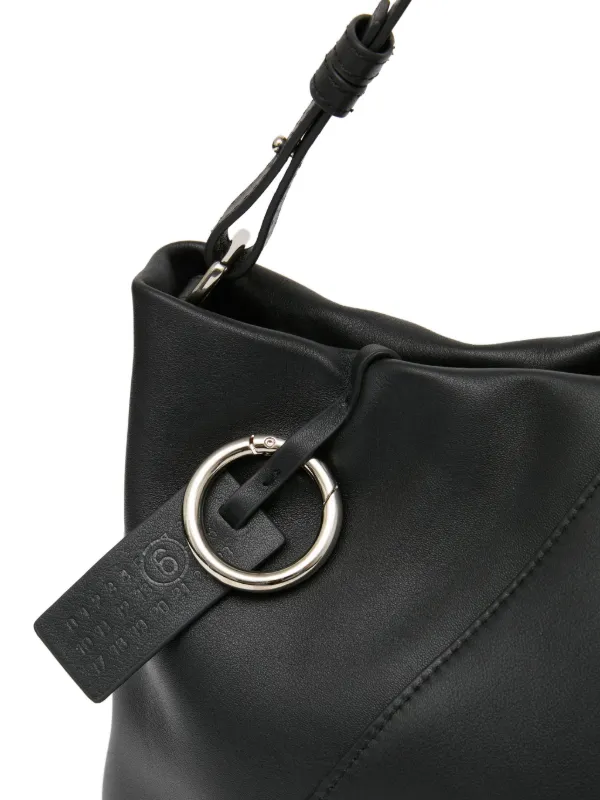 MM6 Maison Margiela Folded Leather Clutch Bag | Black | FARFETCH