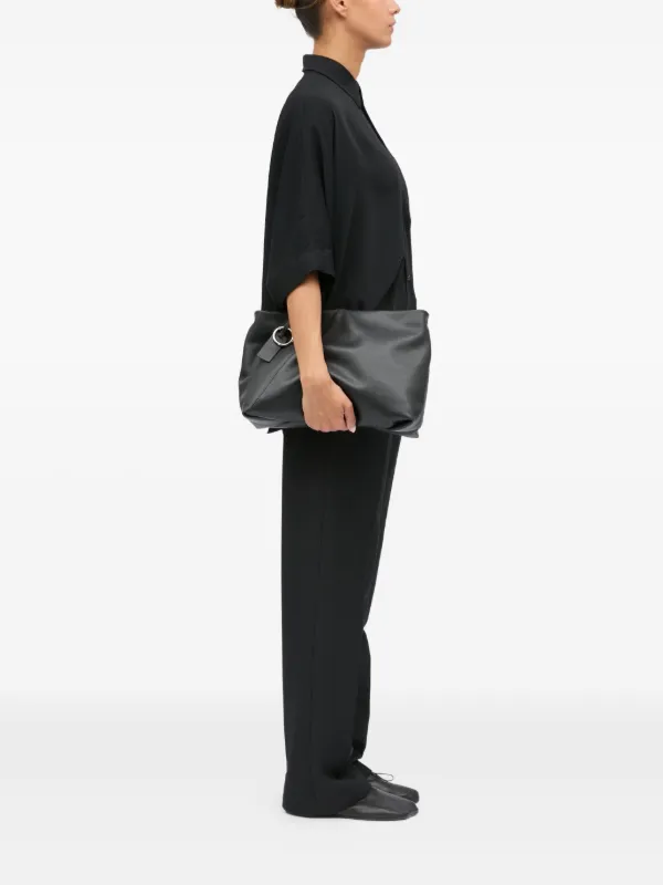 MM6 Maison Margiela Folded Leather Clutch Bag | Black | FARFETCH