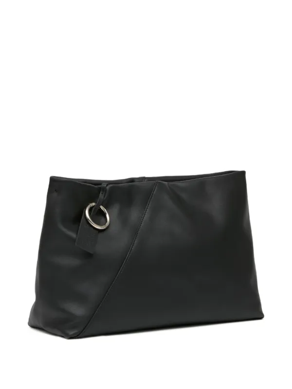 MM6 Maison Margiela Folded Leather Clutch Bag | Black | FARFETCH
