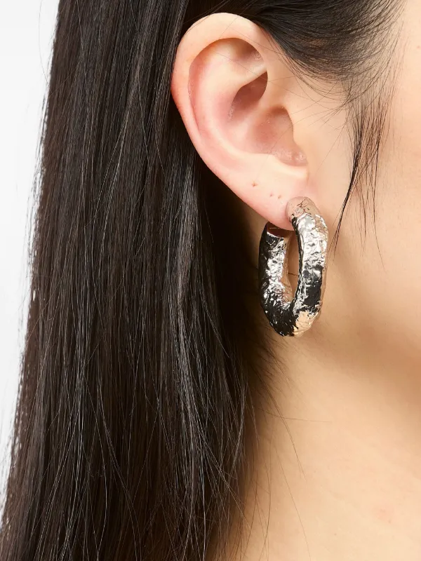 ピアス　No.5186 MM6 Maison Margiela テクスチャード フープピアス | シルバートーン