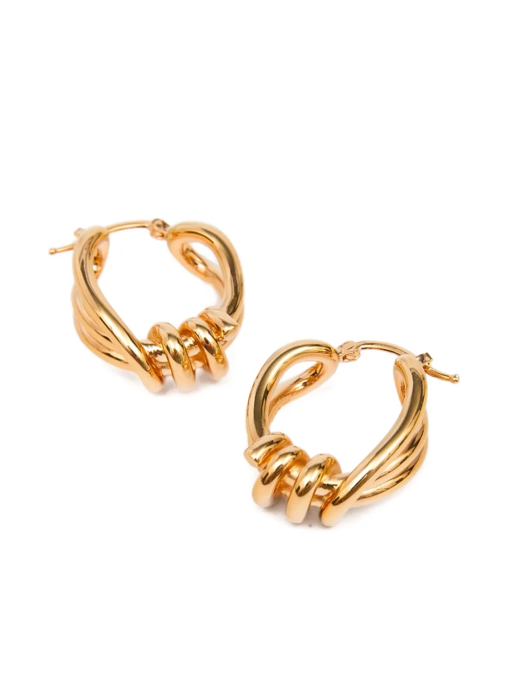 Mm6 Maison Margiela Knot Earrings In Gold