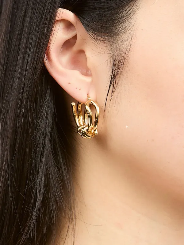 MM6 Maison Margiela Knot Earrings | Gold | FARFETCH