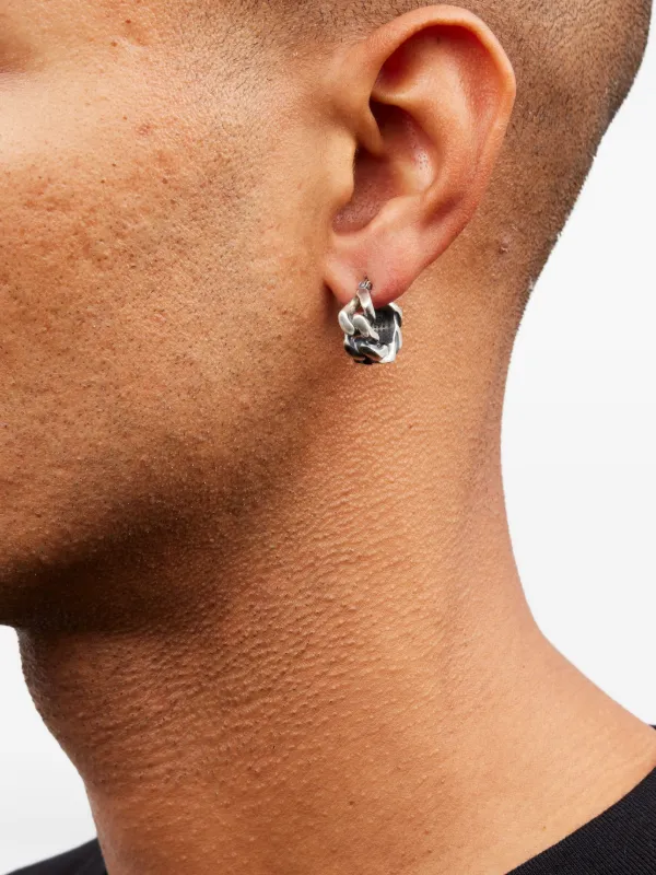 MM6 Maison Margiela Chain Twisted Earrings | Silver | FARFETCH ID