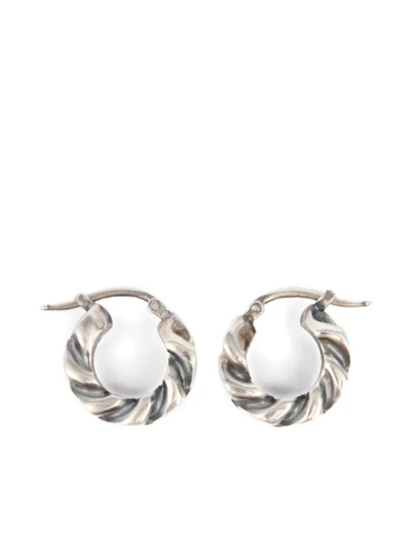 MM6 Maison Margiela Chain Twisted Earrings | Silver | FARFETCH ID