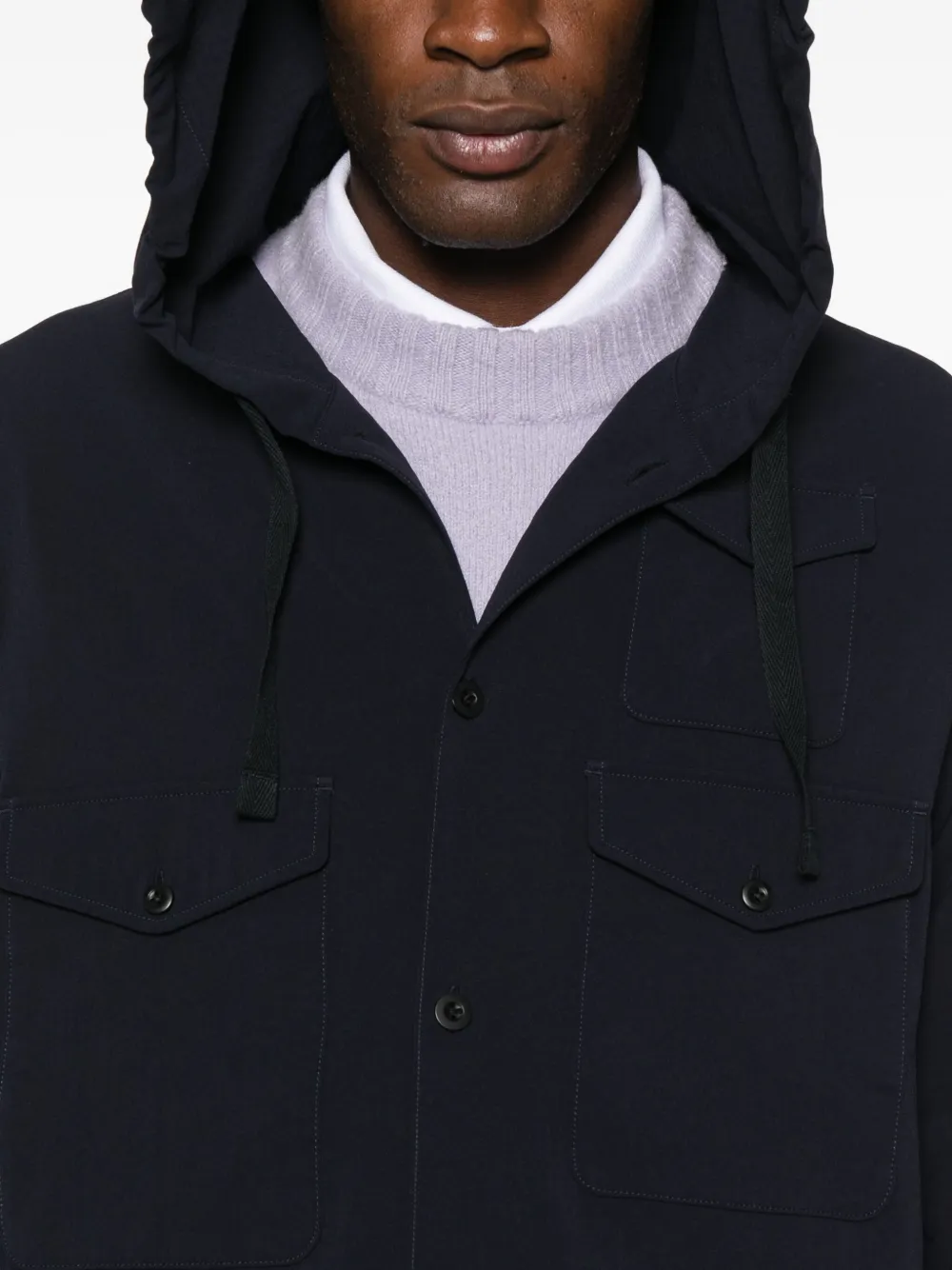 Snow Peak Hoodie met knopen Blauw