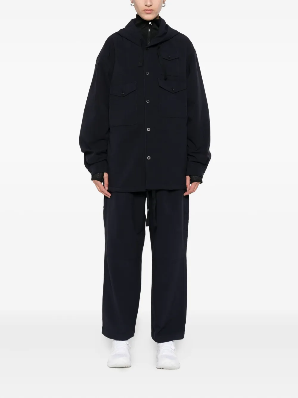 Snow Peak Hoodie met knopen Blauw