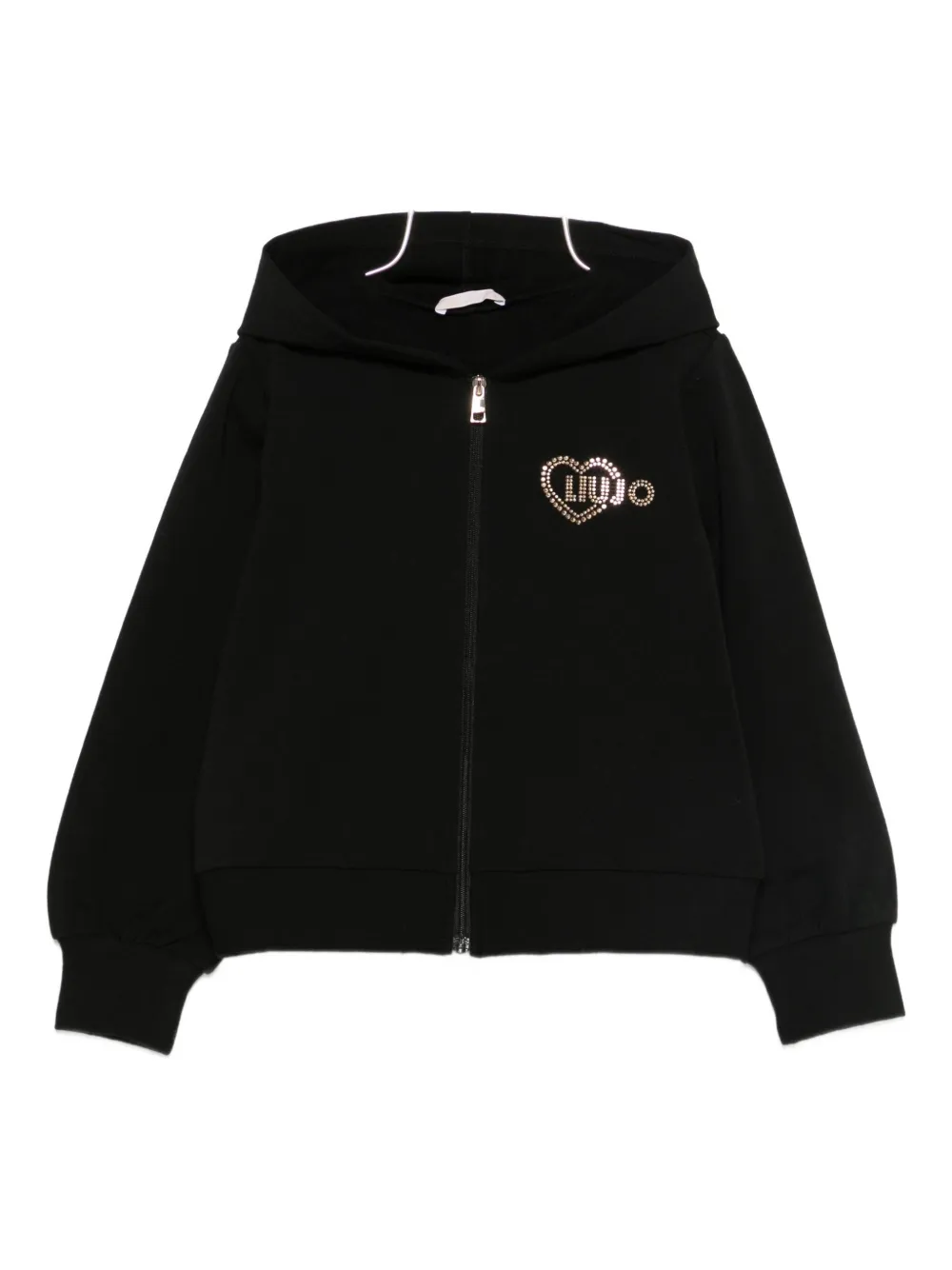 Liu •jo Rhinestone-embellished Hoodie In Black