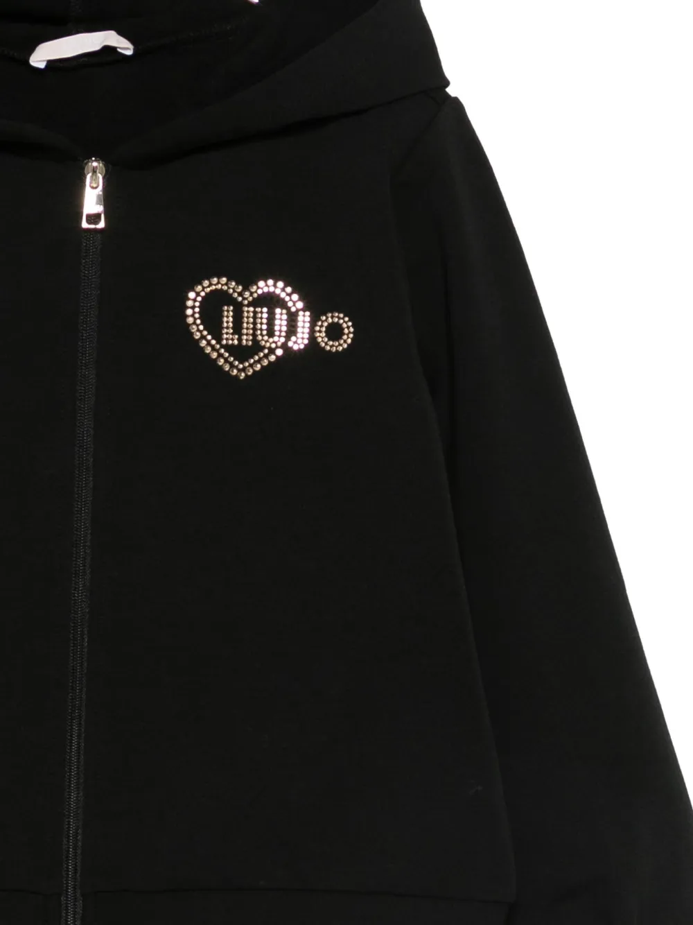 Liu •jo Rhinestone-embellished Hoodie In Black