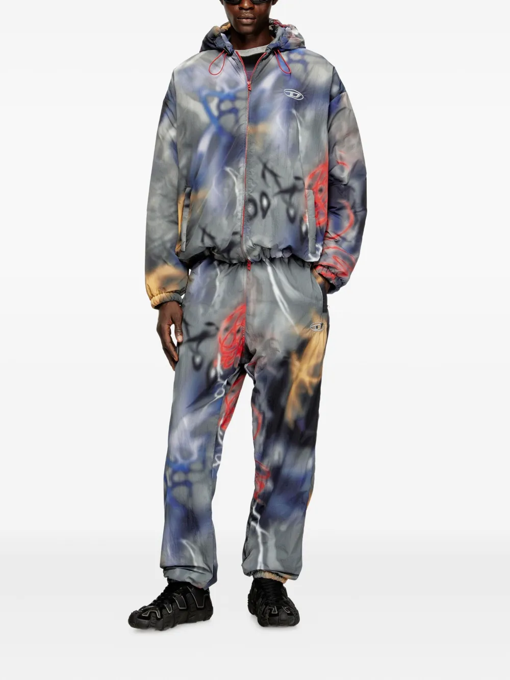 Diesel J-MIRR graffiti print hooded jacket | Sport Jackets & Windbreakers | Image 2