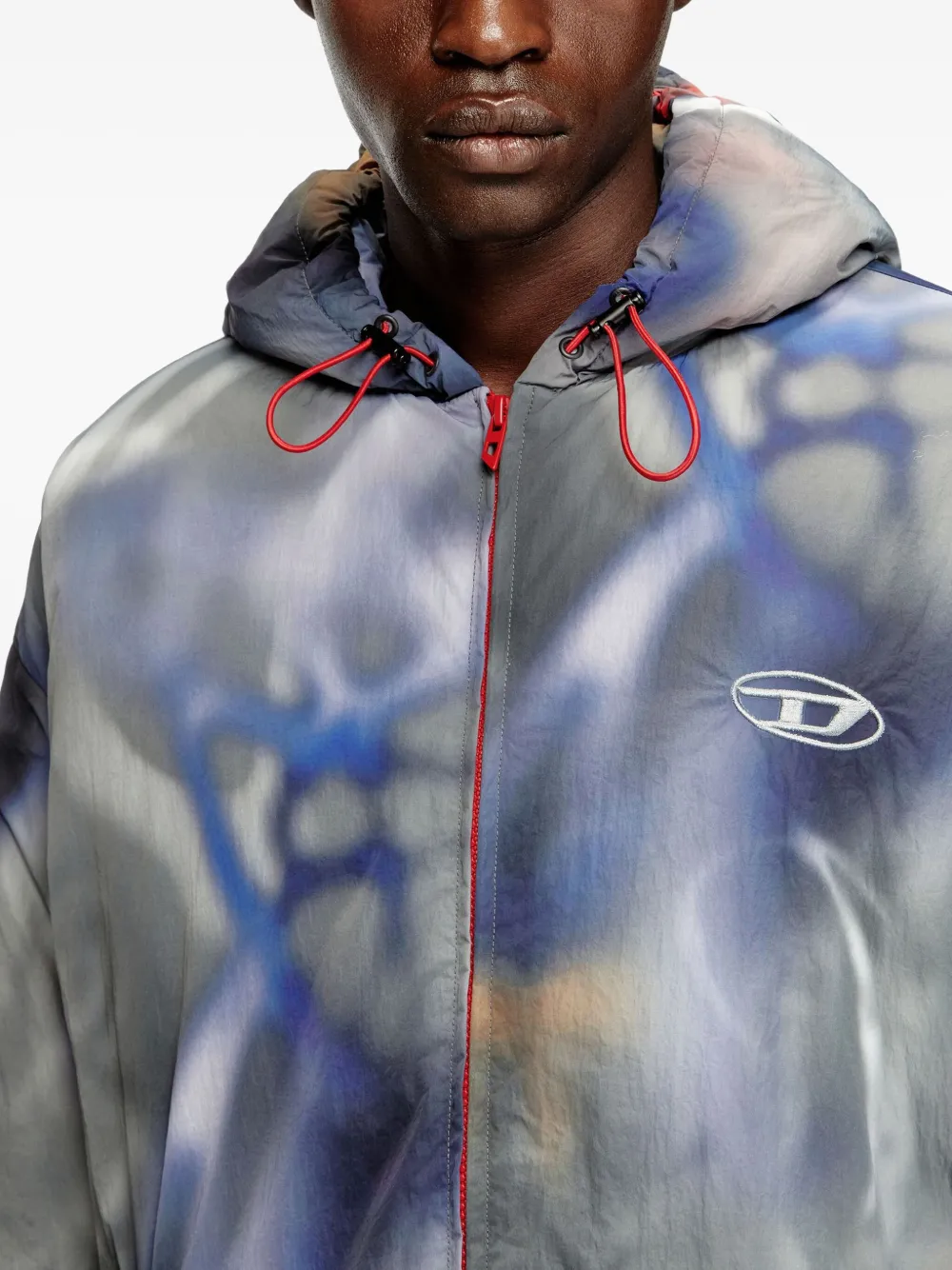 Diesel J-MIRR jack met graffiti-print en capuchon Grijs