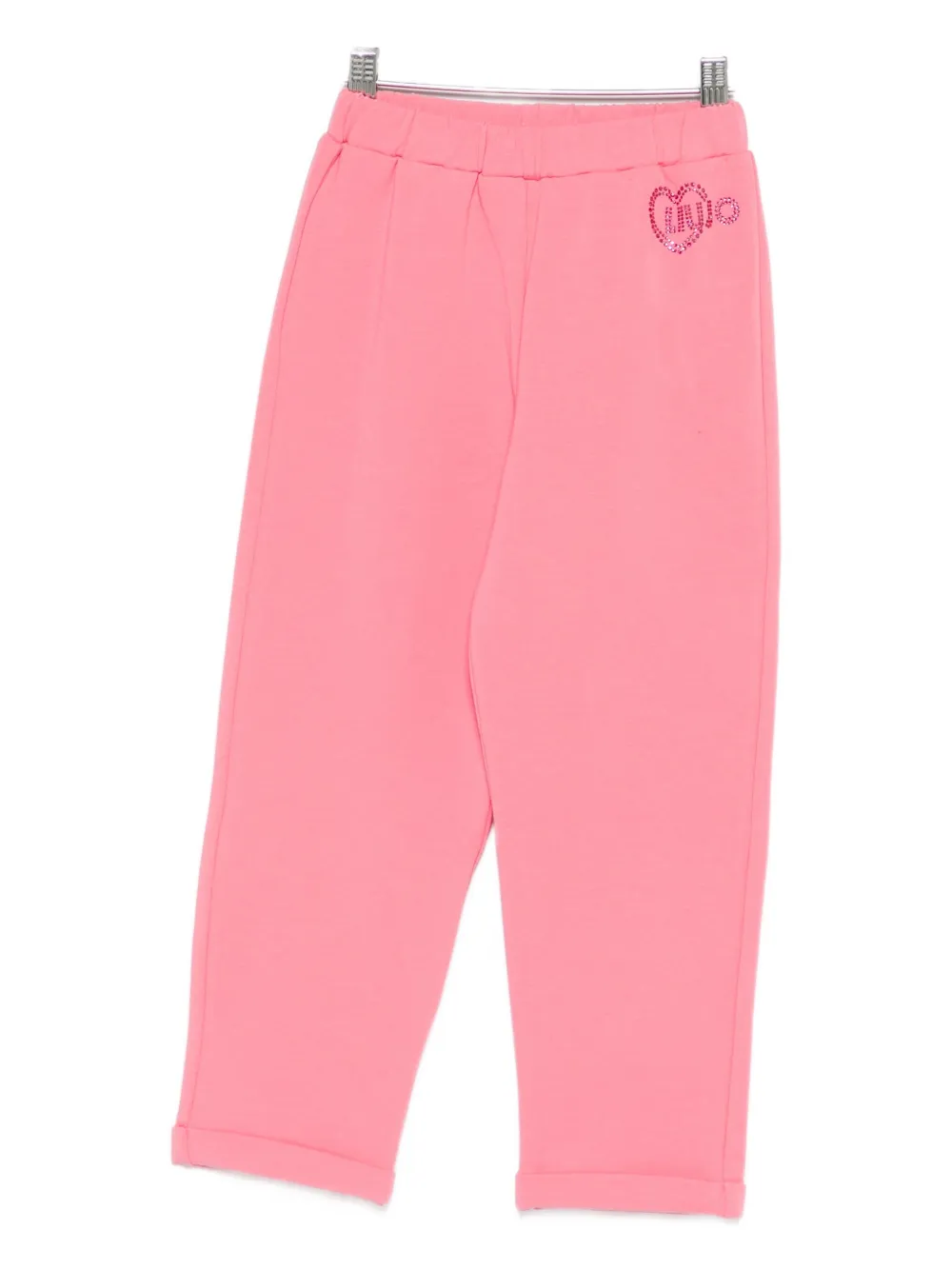 Liu •jo Rhinestone-embellished Trousers In Pink