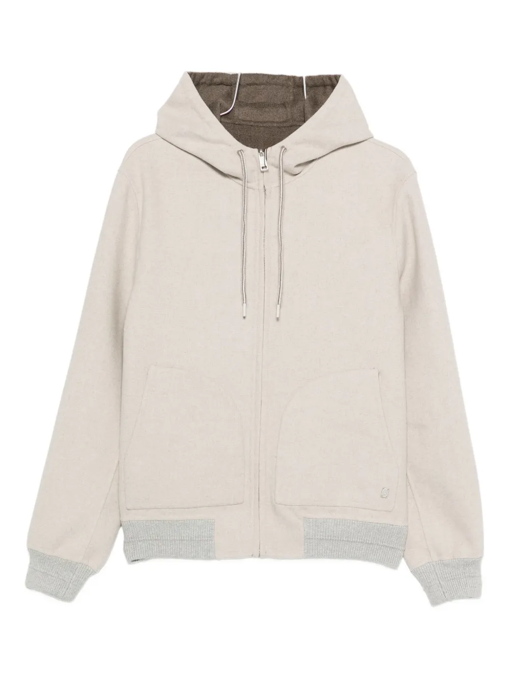 Liu •jo Zip-up Hooded Jacket In Neutral