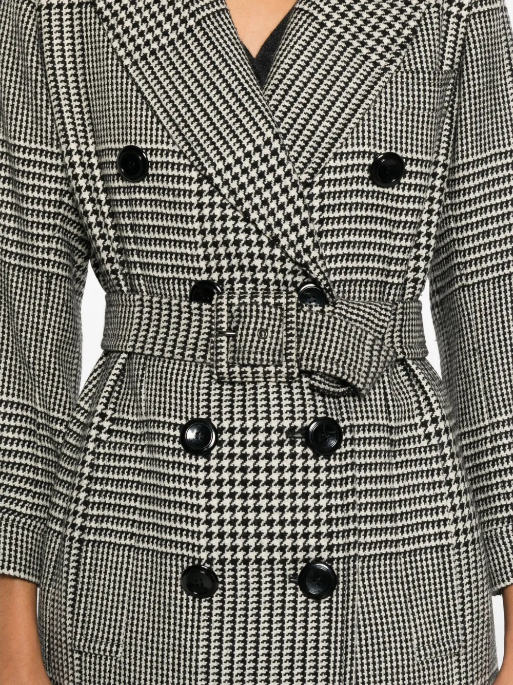 SAINT LAURENT Pre-owned 1980s Double-breasted Belted Jacket In Black