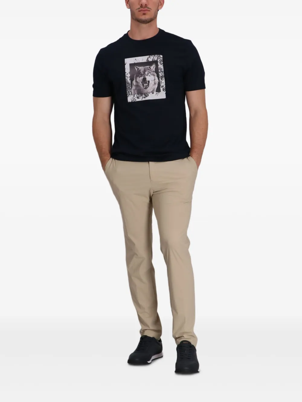 BOSS T-shirt met ronde hals - Blauw