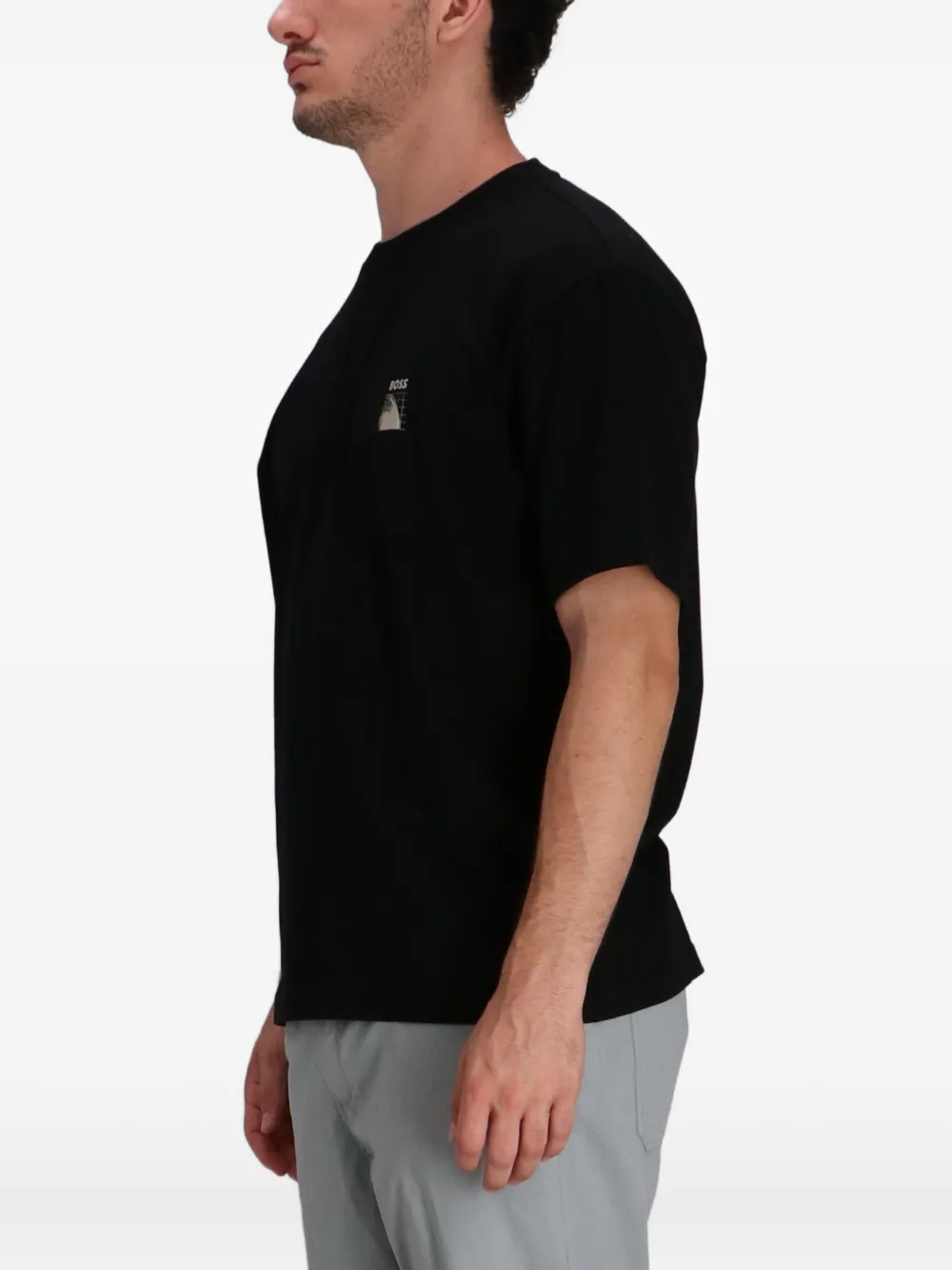 BOSS T-shirt met ronde hals Zwart