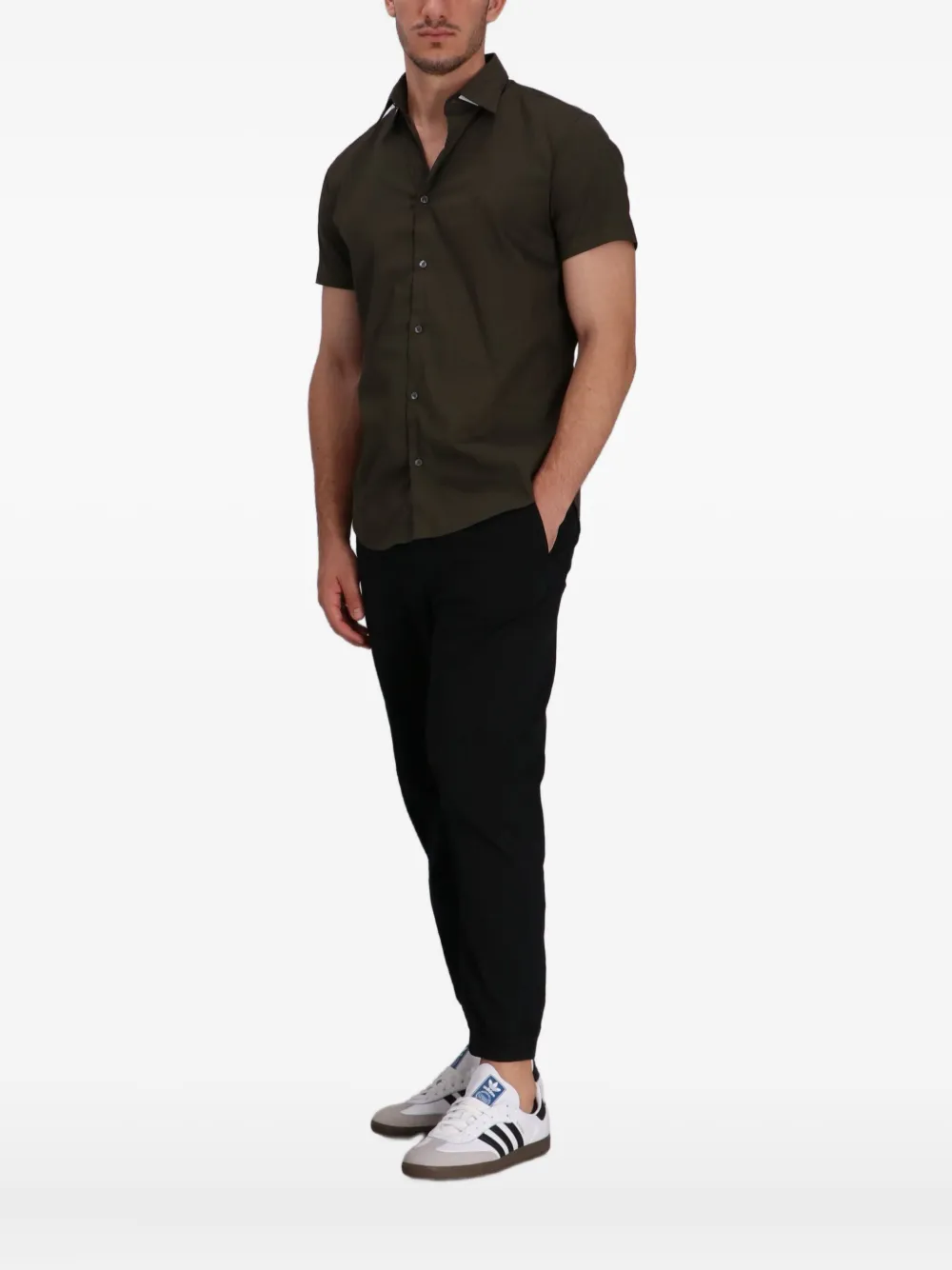 Emporio Armani Overhemd met korte mouwen Groen